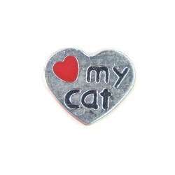 Love my cat heart charm