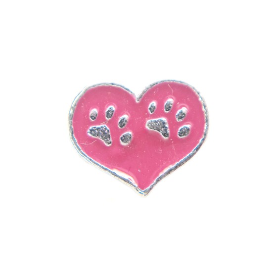 Paws in purple heart charm