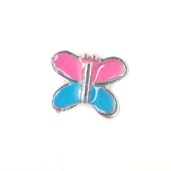 Pink and blue butterfly charm