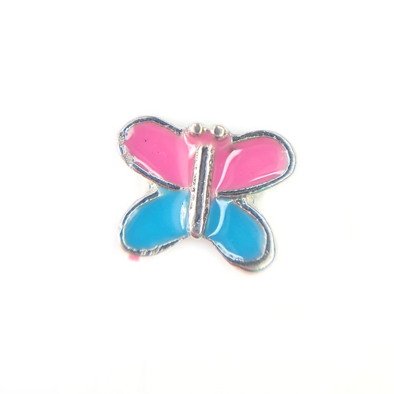Pink And Blue Butterfly Charm