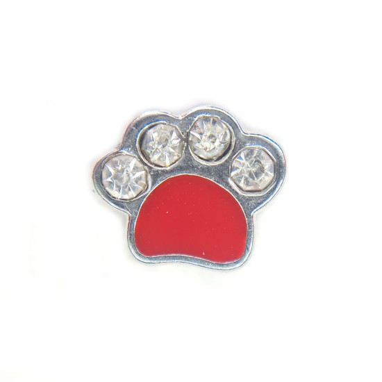 Red crystal paw charm