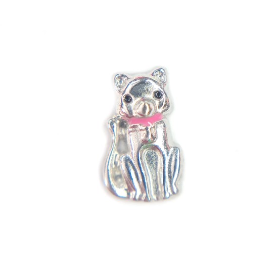 Silver cat charm