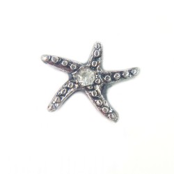 Silver crystal starfish charm