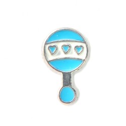 Blue baby rattle charm