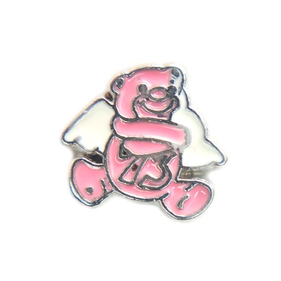 Pink bear with wings charm