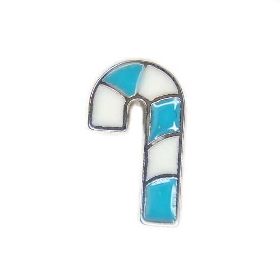 Blue candy cane charm