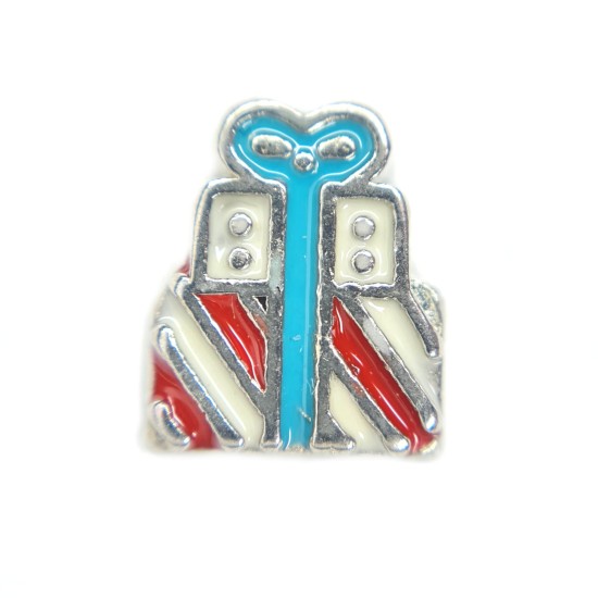 Blue Christmas present charm