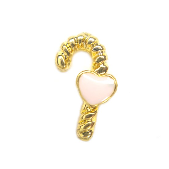 Golden candy cane charm