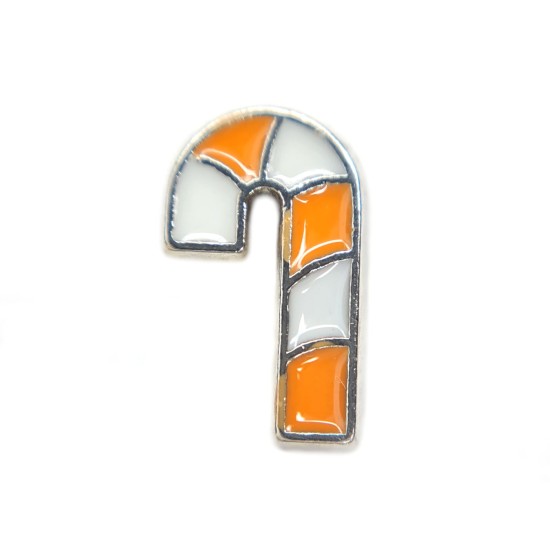 Orange candy cane charm