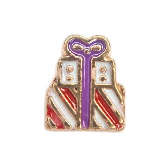 Purple Christmas present charm