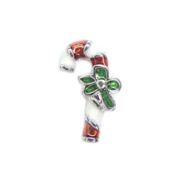 Shiny candy cane charm