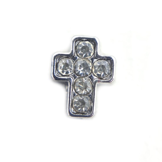 Clear crystal cross charm