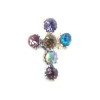 Coloured crystal cross charm