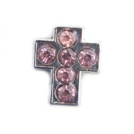 Pink crystal cross charm