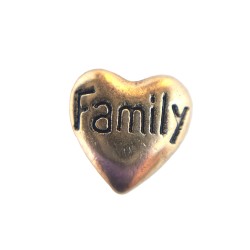 Bronze family heart charm 