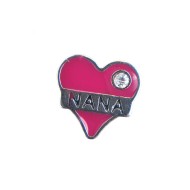 Dark pink nana heart charm 