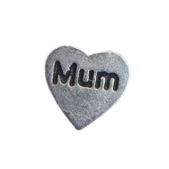 Pewter mum heart charm 