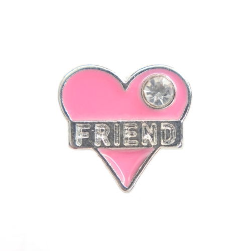 Pink Friend Heart Charm 