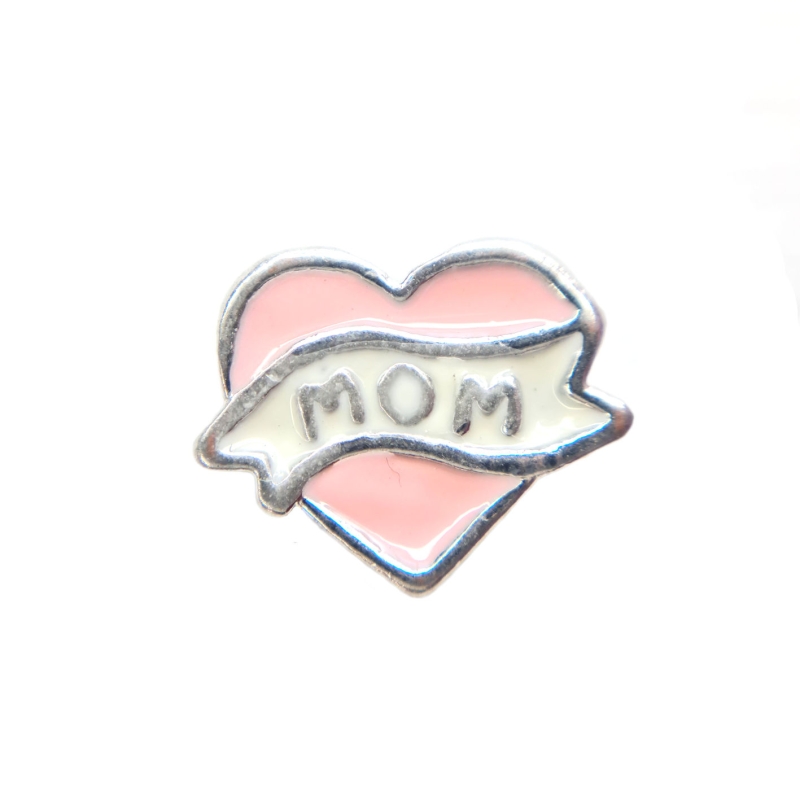 Pale Pink Mom Heart Charm Pale Pink Mom Heart Charm