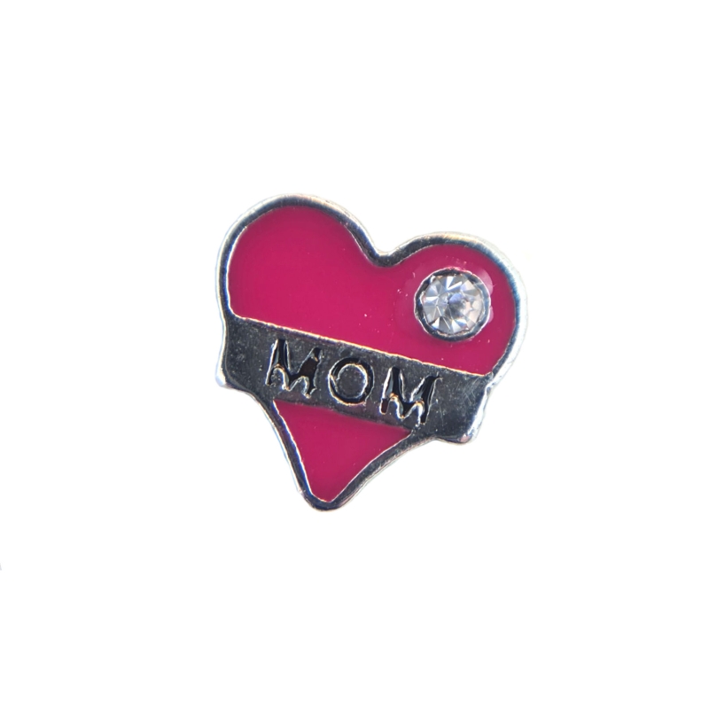 Pink Mom Heart Charm 