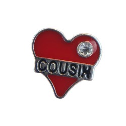 Red cousin heart charm 