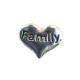 Silver family heart charm 