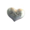 Silver aunt heart charm 