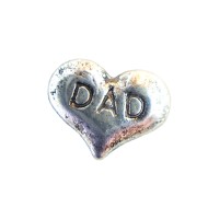 Silver dad heart charm 