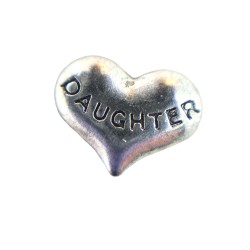 Silver daughter heart charm 