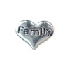 Silver family heart charm 