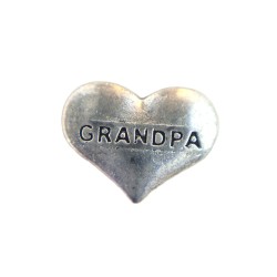 Silver Grandpa heart charm 