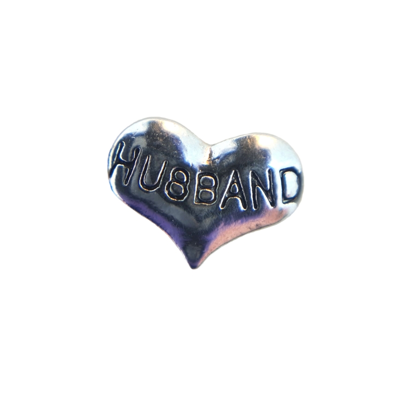Silver Husband Heart Charm Silver Husband Heart Charm