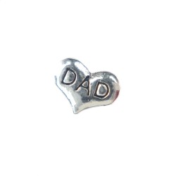 Silver dad heart charm 