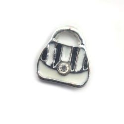 Black and white handbag charm