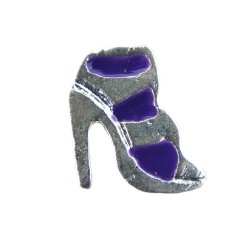 Purple and silver shoe charm