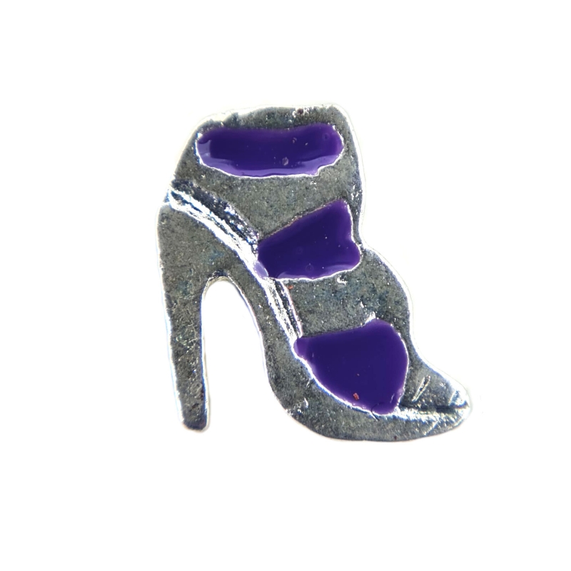Purple And Silver Shoe Charm