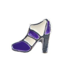 Purple and white shoe charm