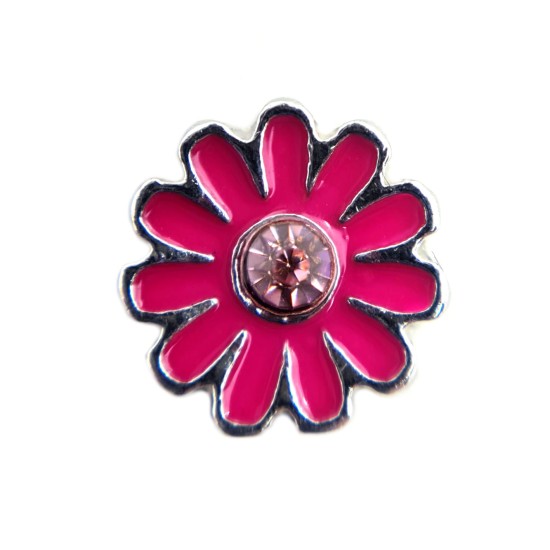 Bright pink daisy charm