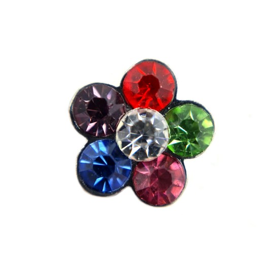 Multicoloured crystal flower charm