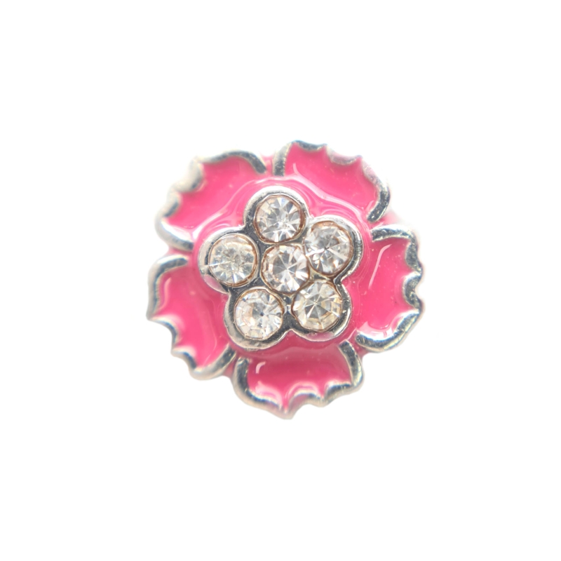 Pink Crystal Flower Charm