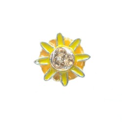 Yellow crystal flower charm