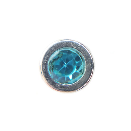 Blue topaz inset gem