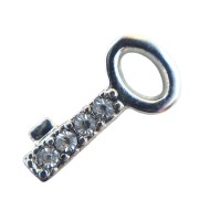 Crystal key charm