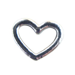 Large silver hollow heart charm