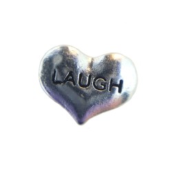 Silver laugh heart charm