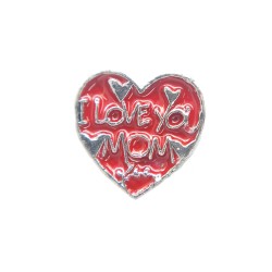 Love you mom red heart charm