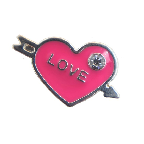 Love heart arrow charm