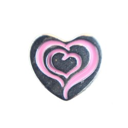 Pink swirl heart charm