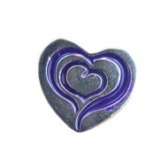 Purple swirl heart charm