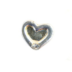 Silver solid heart charm